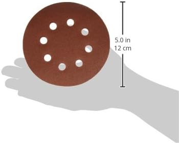 POWERTEC 25PK, 120 Grits, Sanding Discs 5 Inch - Hook and Loop, 5 Inch 8 Hole Aluminum Oxide Sandpaper Discs, Woodworking Sanding Pads for Random Orbital, Palm, Air, DA & Pneumatic Sander (45012)