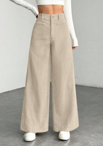 PRETTYGARDEN Women's High Waisted Corduroy Pants Casual