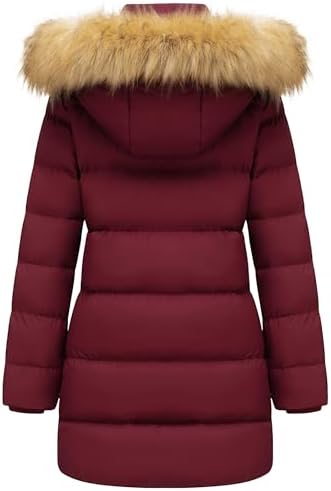 GGleaf Women's Winter Puffer Coat with Removable Fur Hood Warm Snow Jacket