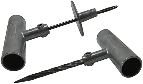 Die-Cast T-Handle Tire Plug Repair Set - Steel Replaceable Split Eye Needle & Probe