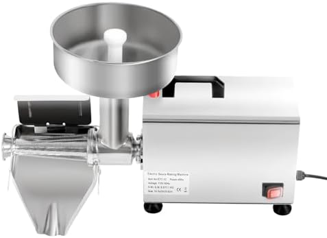Electric Tomato Strainer, 450w 110v Commercial Stainless Steel Food Milling Machine Stainless Steel Tomato Press Strainer Tomatoes Milling Machine w/Filter for Make Ketchup Strawberry Sauce