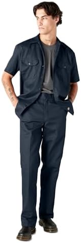 Dickies Men’s Short Sleeve Work Shirt – Durable Twill Button Down Shirts for Men, Lightweight Uniform for Daily Wear