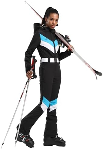 GSOU SNOW Womens Ski Suit One Piece Jumpsuit Snow Jacket Waterproof