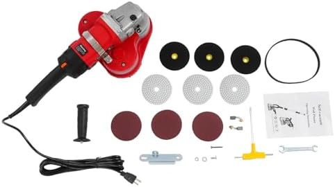 2.8KW Handheld Electric Polisher,6 Inch Buffer Polishing Machine w/ 6 Diamond Discs and 6 Variable Speed 600-3000 RPM Adjustable for Concrete Stone Cement Brick Walls Sanding and Polishing