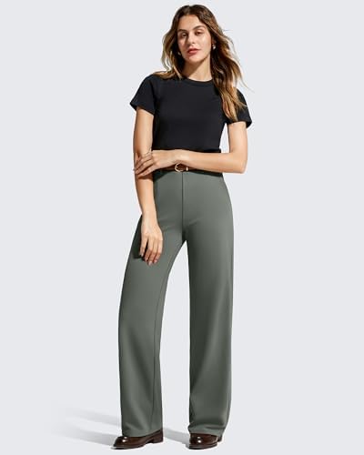 G4Free EverGoing Women's Wide Leg Dress Pants with Pockets Belt Loops