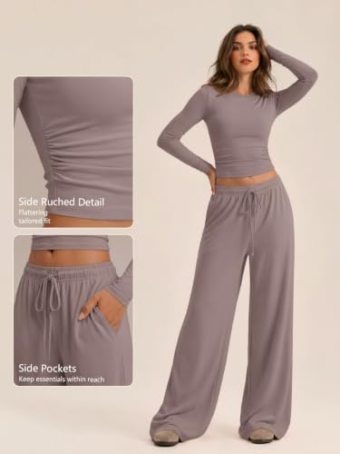 Trendy Queen Women's 2 Piece 2026 Fall Fashion Lounge Set with Pockets