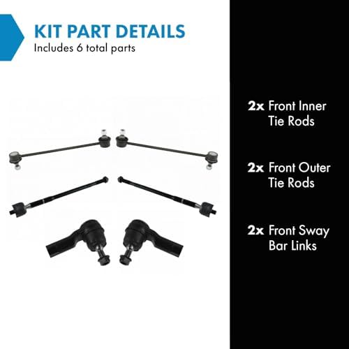 TRQ Front Steering & Suspension Kit Sway Bar Stabilizer Link Tie Rod