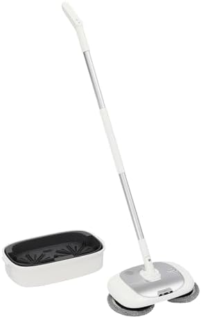 Cordless Electric Mop with Cleaning Bucket for Clean Kitchen, Bedroom and Bathroom, Cordless Mop with 400ml/0.11Gal Water Tank + 4 Mopping Cloths + Lithium Batteries