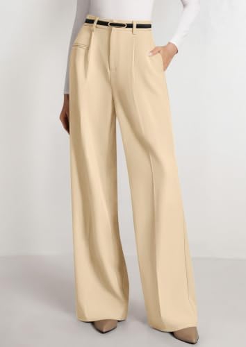 PRETTYGARDEN Women's Tailored Wide Leg Work Dress Pants