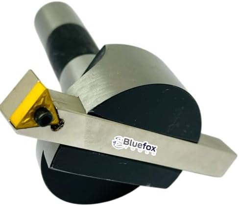 Bluefox 2.5 Fly Cutter R8 Shank for Bridgeport Milling Machine Includes 1/2"x 1/2"x 4" Indexable Tool Bit 7/16 UNF Drawbar High-Precision Machining Tool for Smooth Surface Finishing & Material Removal