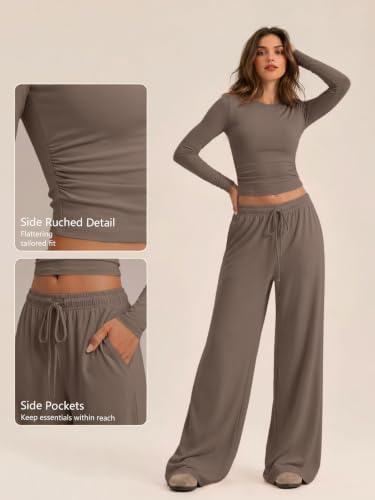 Trendy Queen Women's 2 Piece 2026 Fall Fashion Lounge Set with Pockets