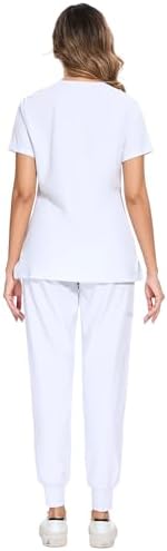 COZYFIT Scrubs for Women Set - Stretch V-Neck & Jogger Pant with 9 Pockets