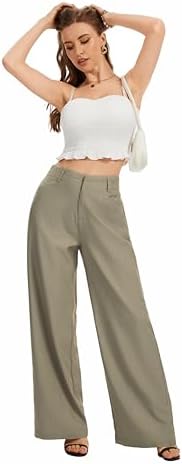 FUNYYZO Wide Leg Dress Pants for Women Work Slacks Business Casual Outfits