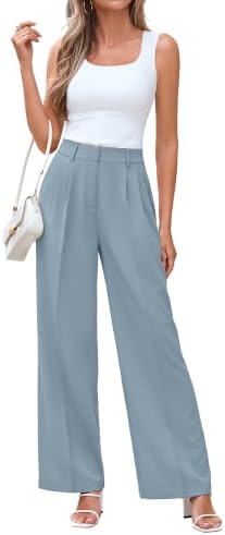 KICZOY Women Casual Wide Leg Dress Pants High Waist Lightweight Flowy Pants