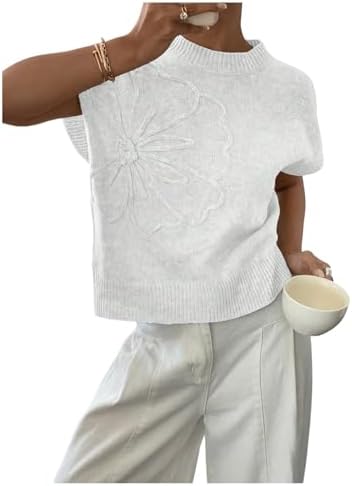 SOLY HUX Women's Short Sleeve Business Casual Sweater