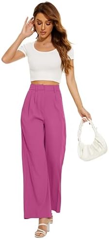 FUNYYZO Wide Leg Dress Pants for Women Work Slacks Business Casual Outfits