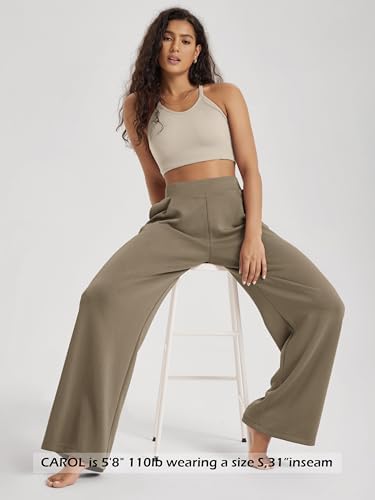ODODOS Modal Soft Wide Leg Pants for Women High Waist Casual Relaxed Pants with Pockets-27/29"/ 31" Inseam