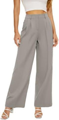 KICZOY Women Casual Wide Leg Dress Pants High Waist Lightweight Flowy Pants