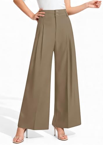 PRETTYGARDEN Women's High Waisted Wide Leg Dress Pants