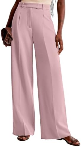 NIMIN Women Wide Leg Work Pants High Waisted Dress Trousers with Pockets