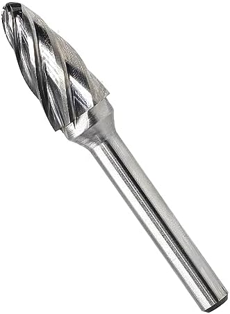5pcs Carbide Burrs for Aluminum -Aluma Cut Carbide Rotary Burr Files Set 1/4"(6.35mm) Shank for Die Grinder Drill,Metal Carving,Polishing,Engraving, Drilling