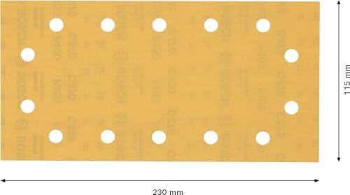 Bosch Professional 50x Expert C470 Sandpaper (for Hardwood, Paint on Wood, 115x230 mm, Grit 400, Accessories Orbital Sander)