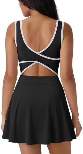 SUUKSESS Tennis Dress with Shorts Underneath Easy Peasy Athletic Dresses