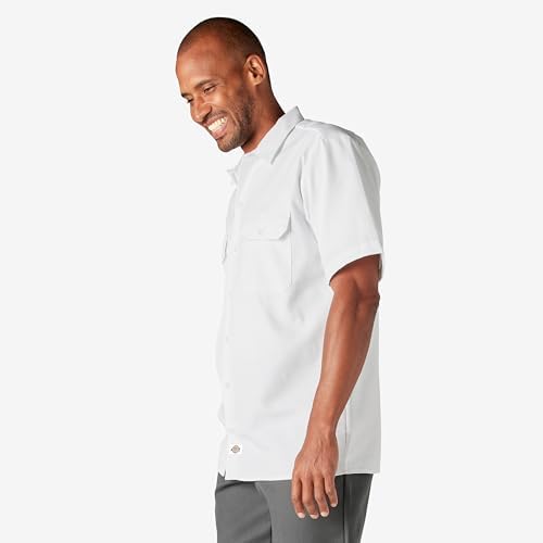 Dickies Men’s Short Sleeve Work Shirt – Durable Twill Button Down Shirts for Men, Lightweight Uniform for Daily Wear