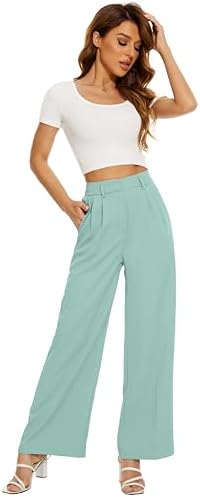 FUNYYZO Wide Leg Dress Pants for Women Work Slacks Business Casual Outfits
