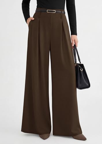 PRETTYGARDEN Womens Wide Leg Dress Pants Flowy Trousers