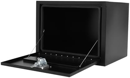 24 Inch Underbody Truck Box Steel Storage Tool Box,24 x 18 x 18 Tool Chest Organizer w/Lock and Keys For Pickup,Truck Bed, RV, Trailer,Heavy Duty Waterproof Black box