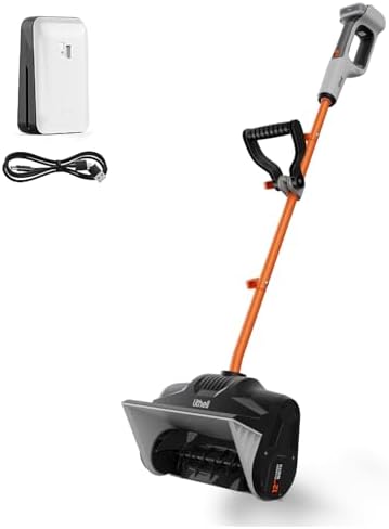 Litheli 20V Cordless Snow Shovel, 12'' Electric Snow Blower with 4 Ah Batteries Included, Lightweight Battery-Powered Snow Thrower for Driveway & Sidewalk