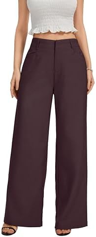 FUNYYZO Wide Leg Dress Pants for Women Work Slacks Business Casual Outfits
