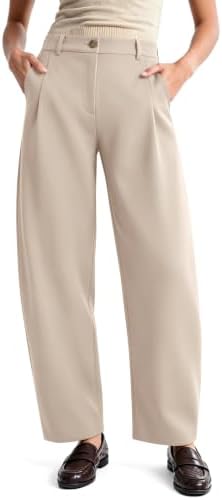 NIMIN Women Barrel Work Pants High Waisted Business Casual Trousers