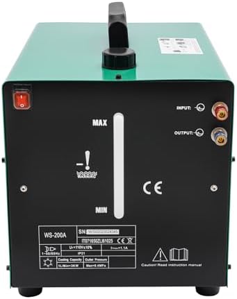 TIG Welding Water Cooler,18L Welder Torch Water Cooling System,110V 370W Welder Torch Water Cooler,7L-9L/min Rated Water Flow with Flow Alarm (18L)
