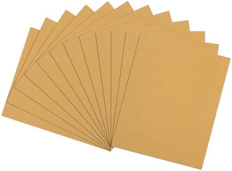 12 Pcs 150 Grit Sandpaper 9 x 11 Inch Sand Paper Alumina Gold
