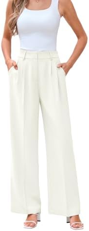 KICZOY Women Casual Wide Leg Dress Pants High Waist Lightweight Flowy Pants