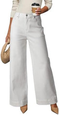 Dokotoo Women's Casual High Waisted Jeans Stretch Wide Leg Loose Denim Pant