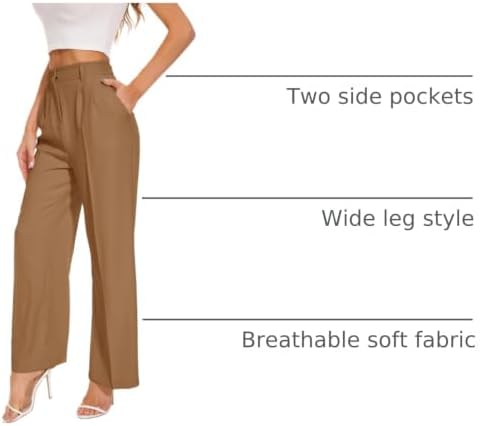 FUNYYZO Wide Leg Dress Pants for Women Work Slacks Business Casual Outfits
