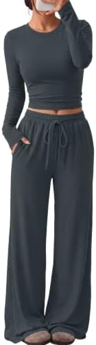 Trendy Queen Women's 2 Piece 2026 Fall Fashion Lounge Set with Pockets
