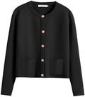 ANRABESS Women's Button Down Cropped Striped Cardigan Sweaters