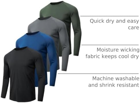 MLYENX 7 Pack Long Sleeve Shirts for Men Sun Protection Quick Dry