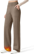 G4Free EverGoing Fleece Lined Wide Leg Pants for Women Dressy Work Casual