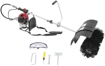 52CC Sweeper Machine 2-Stroke Gasoline Engine, Artificial Turf Vacuum Snow Shovel, Power Broom for Driveways, Lawns, Pavements, Golf Courses