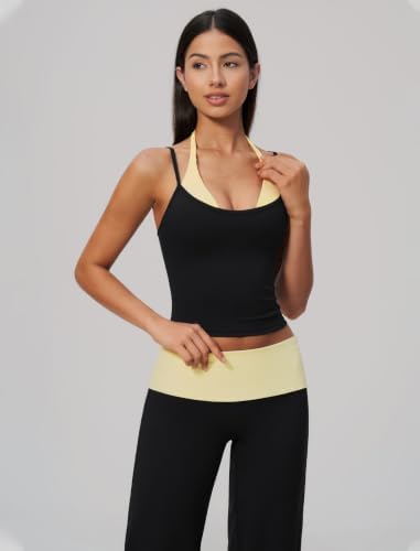 QBGJTD Womens Workout Sets Two Piece Striped Tank Top Wide Leg Yoga Pants Yoga Pilates Outfits