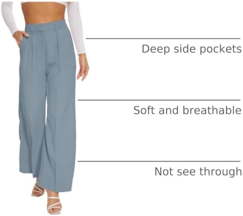 FUNYYZO Wide Leg Dress Pants for Women Work Slacks Business Casual Outfits
