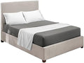 Nestl Queen Sheets Set - 4 Piece Queen Bed Sheets, Extra Soft, Double Brushed Bedding for Queen Size, 2 Tone Grey/White Set, Grey Fitted Sheet, White Flat Sheet, White Pillow Case
