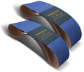 POWERTEC 6 x 48 Inch Zirconia Sanding Belts, 6PK, 60 Grit Belt Sander Sanding Belt for Bench Sander, Belt and Disc sander, Woodworking & Paint Removal, Metal Polishing (464806Z-3-P2)