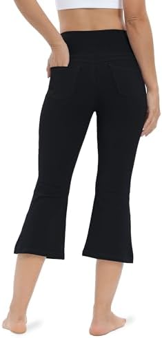 VOOVEEYA Women's Bootcut Leggings - Bootleg Yoga Pants Flare with 4 Pockets