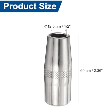 HARFINGTON 5pcs Mig Welding Gun Nozzle 1/2" Orifice KP2742-1-50R Gas Welding Gun Nozzle Copper Nickel Plating Welding Gun Accessory for 250L PRO Curve 200 MIG Gun 200A/300A/400A Parts